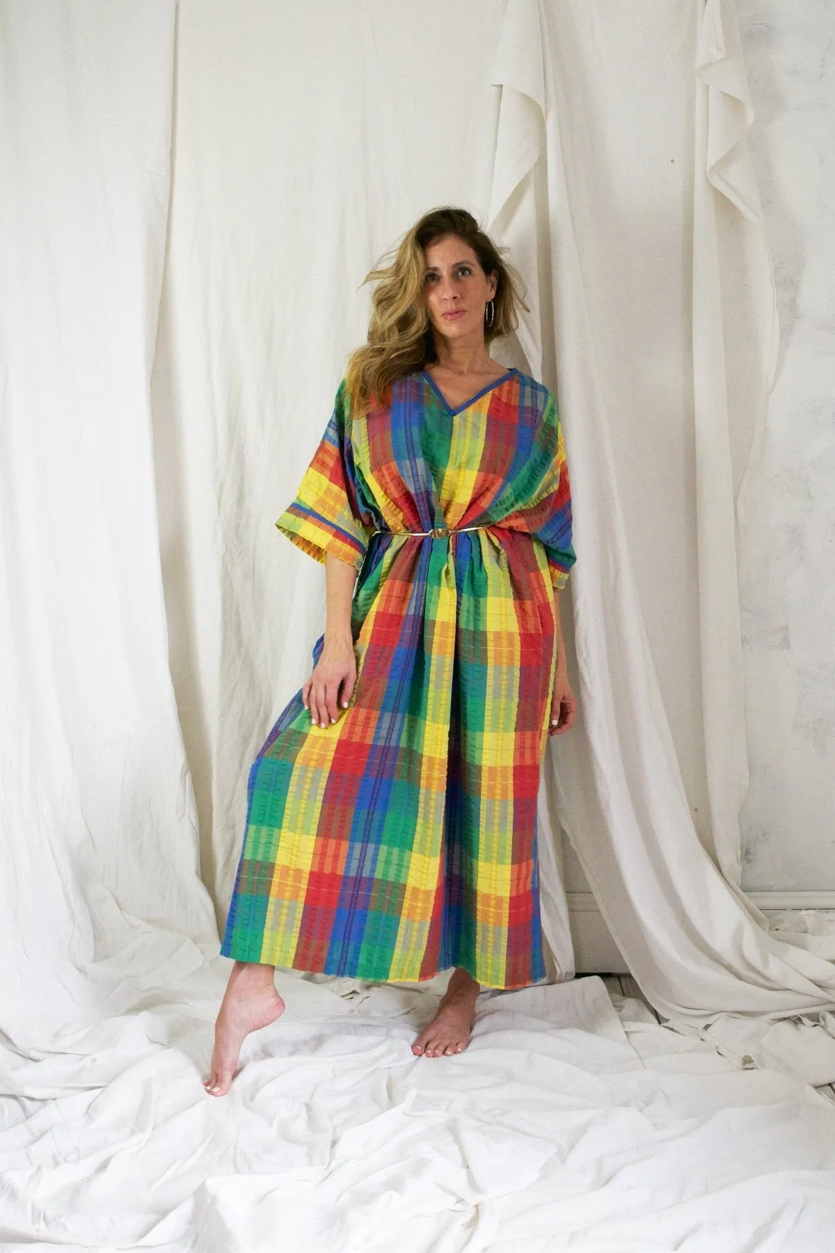 Vintage Rainbow Kaftan Dress
