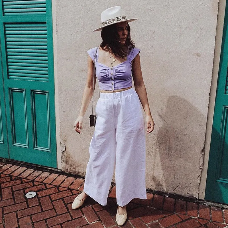 Violet Cotton Crop Top