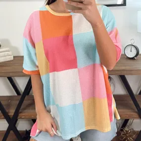 Waffle Knit Color Block Shirt - SALE