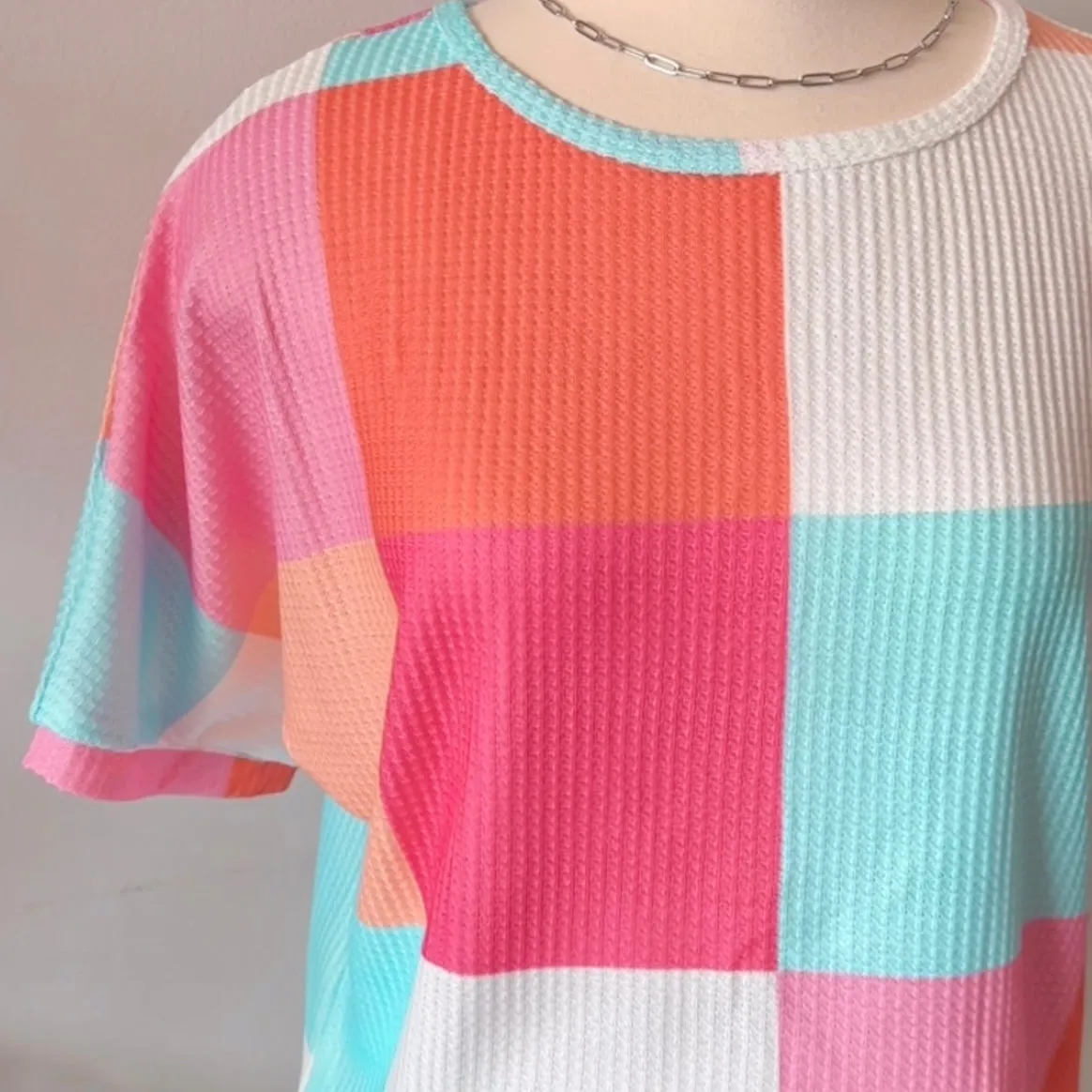Waffle Knit Color Block Shirt - SALE