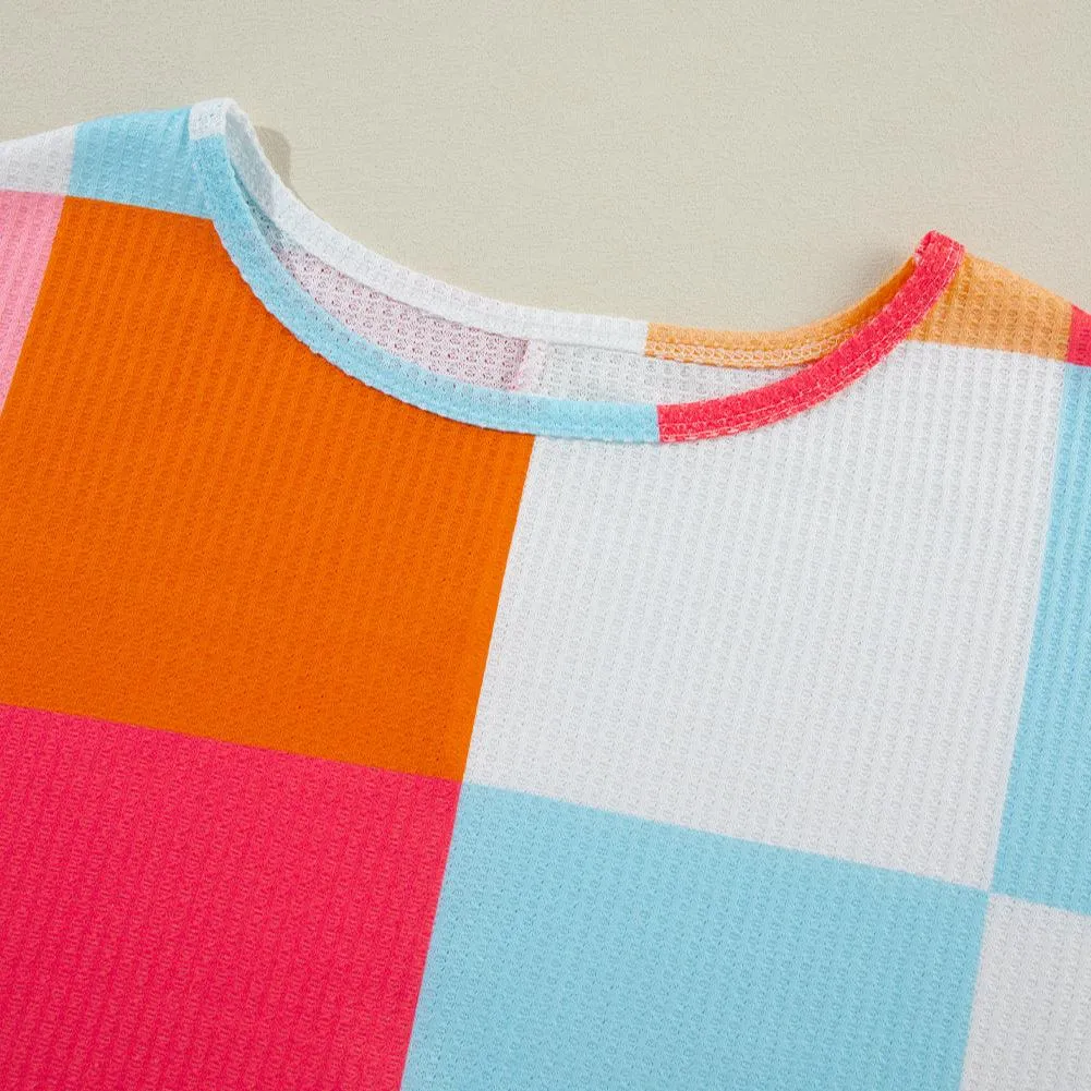 Waffle Knit Color Block Shirt - SALE