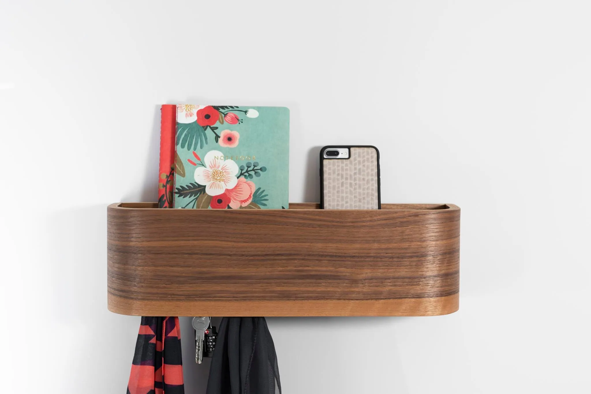 Walnut Entryway Organizer