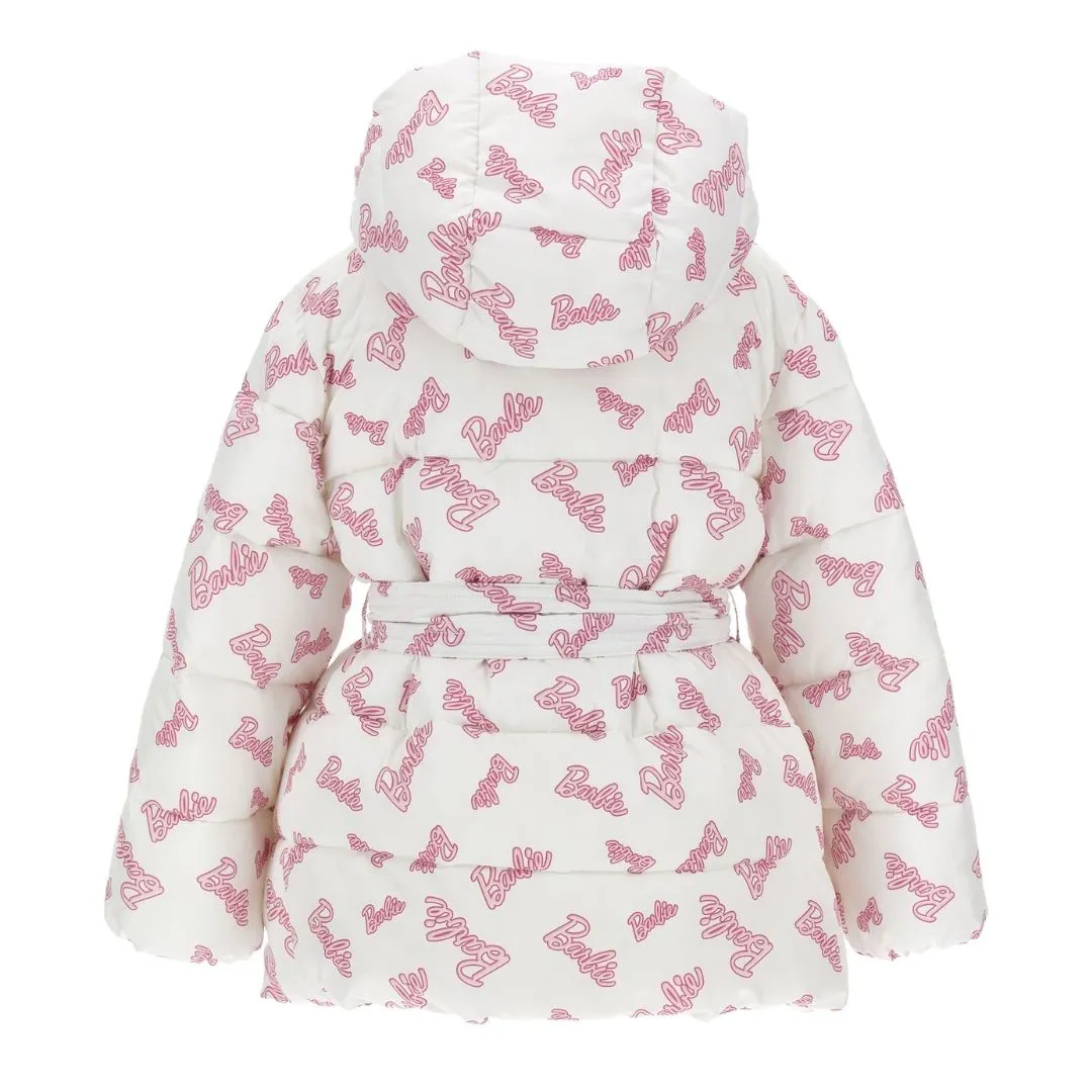 White Hooded Puffer 'Barbie' Coat
