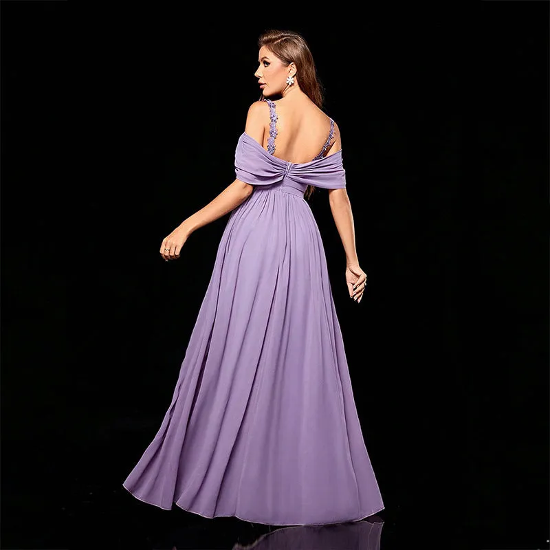 Women Elegant Backless Evening Dress