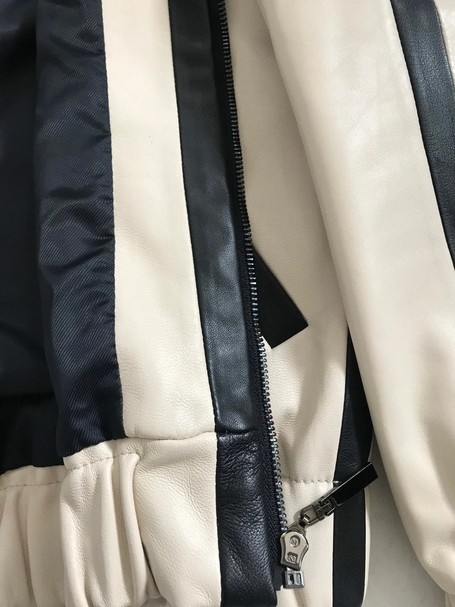 Women Sport Beige  leather jacket